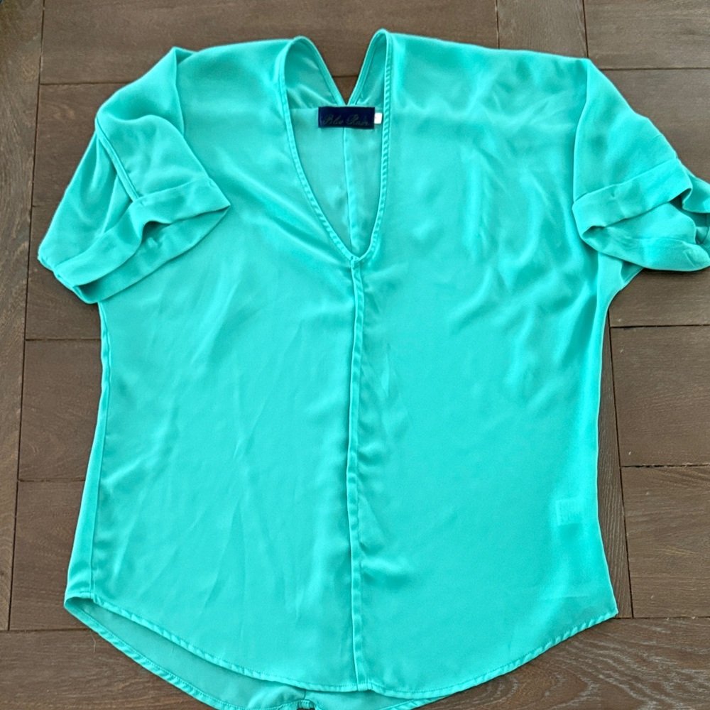 EUC Blue Rain Teal Blouse